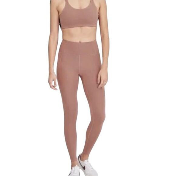 Girlfriend Collective Rosebud Pink Leggings Stretch High Rise Women's Size Large - Picture 1 of 6